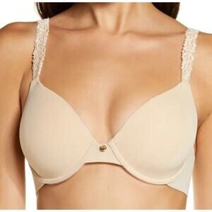 Natori 731080 Rose Dream Custom Coverage Underwire Bra Nude New Size 32D